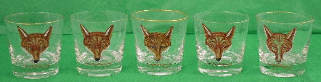 Set of 5 Foxhead Old-Fashioned Bar Glasses from Myopia Hunt Club