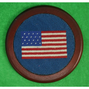 Set of 4 Custom Needlepoint US Flag Coasters