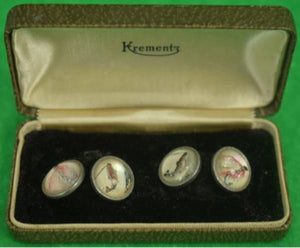 Boxed Pair of Crystal Intaglio Trout Fly c.1940's Cuff Links (SOLD)