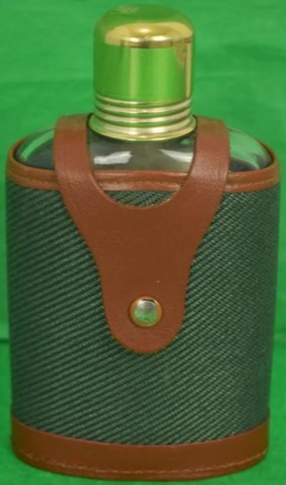 "Abercrombie & Fitch Glass Flask in Canvas/ Leather Case"