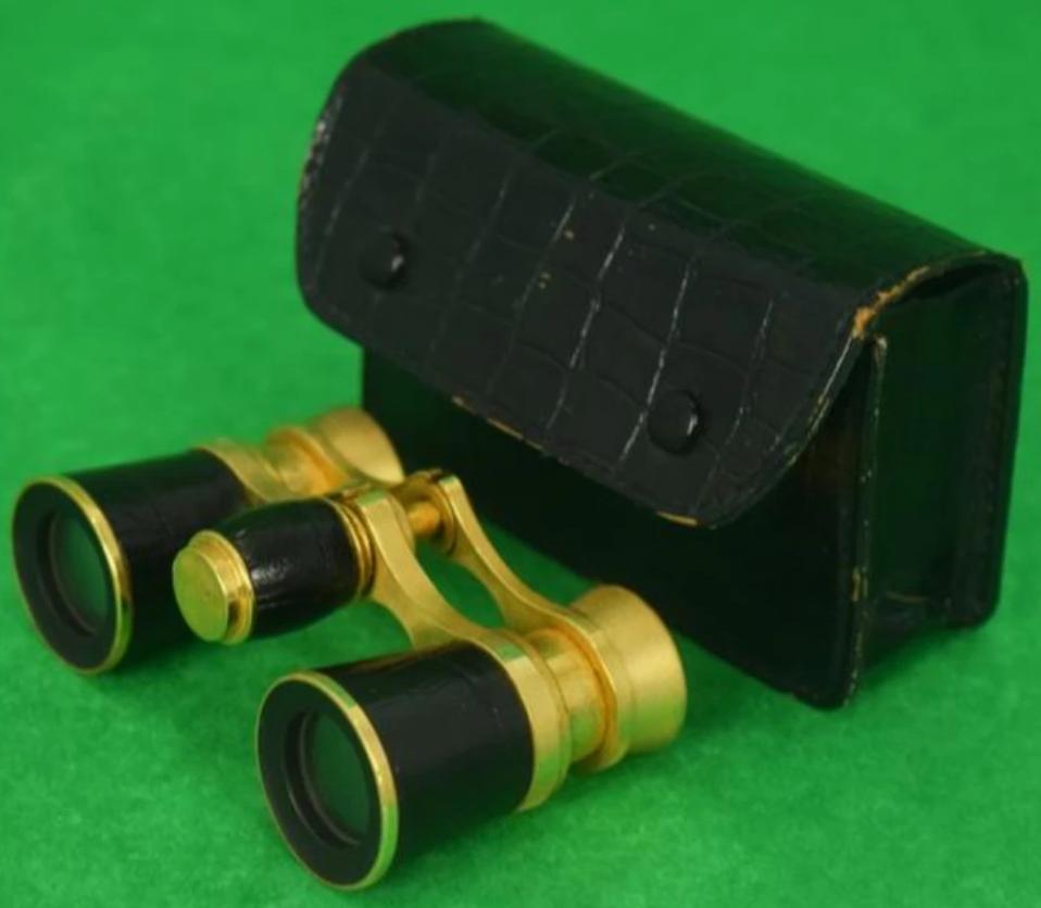 "Abercrombie & Fitch French Opera Binoculars in Croc Case"