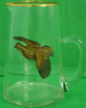 Hand-Painted Quail Cocktail Pitcher c1940s by Frank Vosmansky For Abercrombie & Fitch