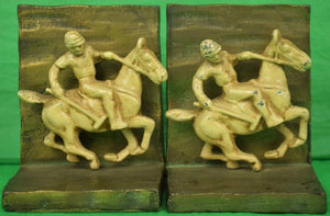 Pair of c30s Art Deco Polo Player Gilt Bookends