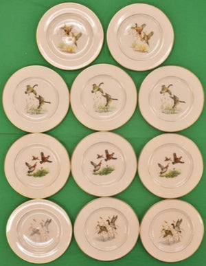 "Set x 11 Pickard China For Abercrombie & Fitch Gamebird Salad Plates"