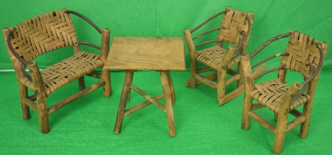 Adirondack Bench, 2 Armchairs & Table