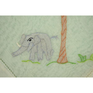 Elephant Under Palm Tree Linen Pocket Sq