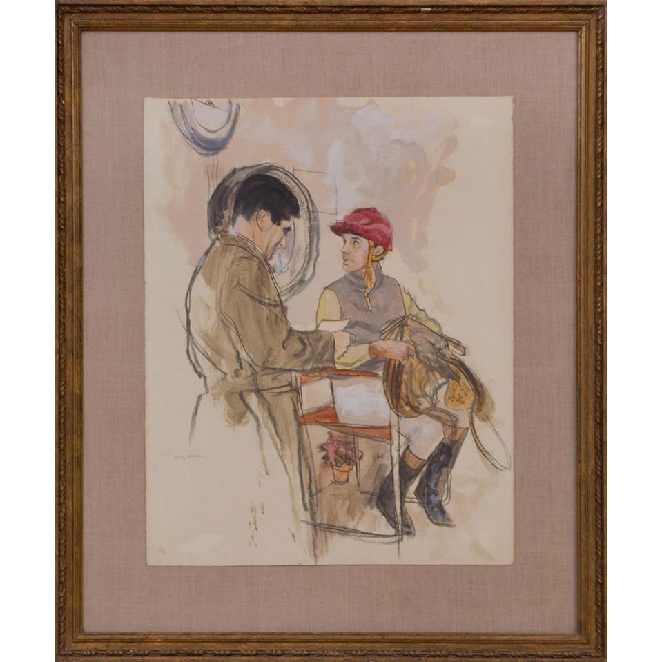 The Jockey Watercolor by Henry Koehler (b.1927)