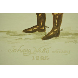 Johnny Watts 1885 Jockey Watercolour