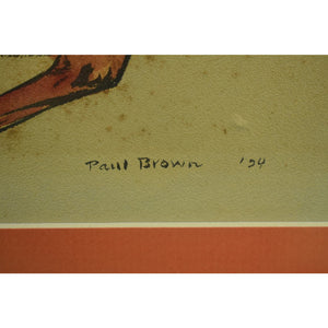 Paul Desmond Brown Watercolour Depicting J. Watson Webb