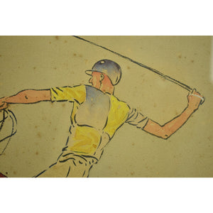 Paul Desmond Brown Watercolour Depicting J. Watson Webb