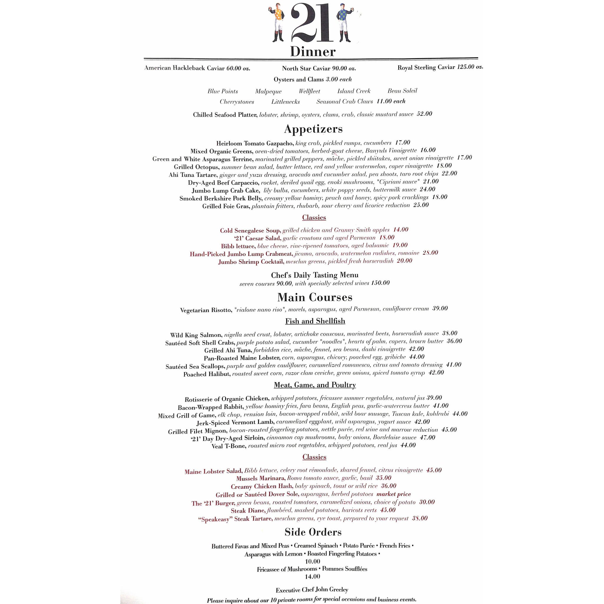 club 21 nyc dress code The "21" Club Restaurant Menu (SOLD)