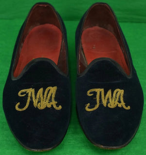 Navy Velvet TWA Women's Slippers Sz: 8