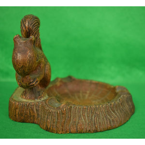 Carved Wooden Squirrel Bavarian Ashtray
