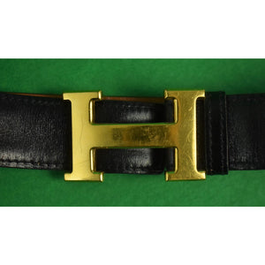 Hermes Gent's Signature Brass Buckle Belt