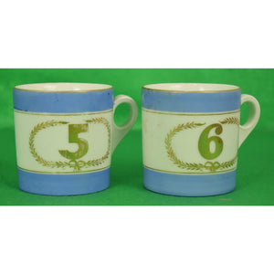 Pair of English 19th C Porcelain #'s 5&6 Mugs