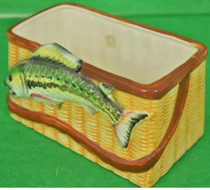'Trout Creel Ceramic Faux-Wicker Basket'