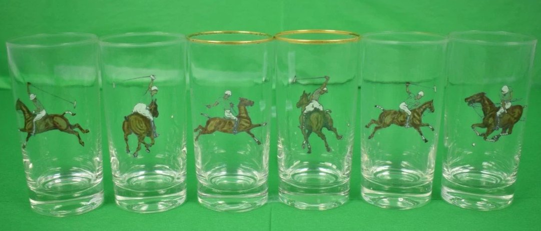 Set of 6 Polo Player Highball Glasses