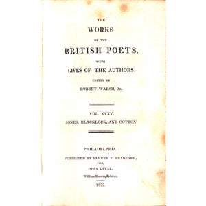 The Works of The British Poets, with Lives of The Authors. Vol. XXXV.