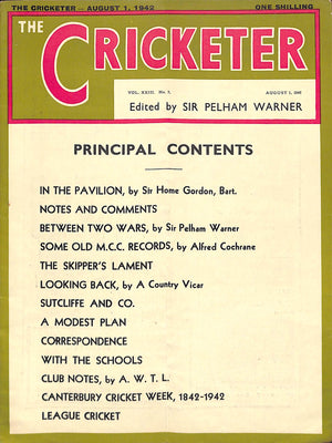 'The Cricketer - August 1, 1942'
