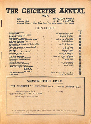 The Cricketer The Annual 1940-41