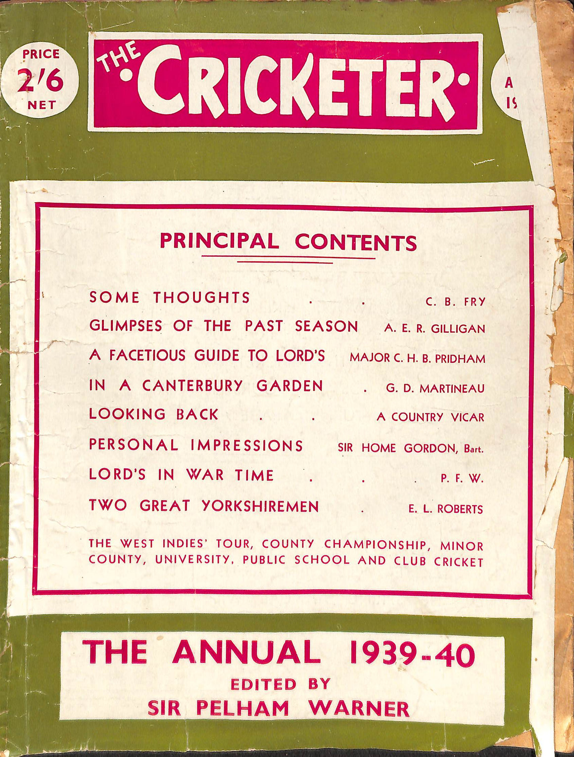 'The Cricketer - The Annual 1939-40'