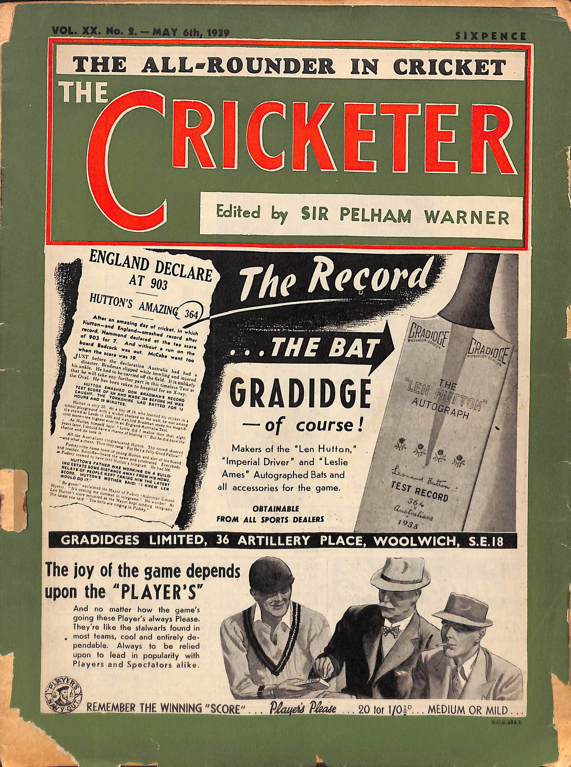 'The Cricketer - May 6th, 1939'