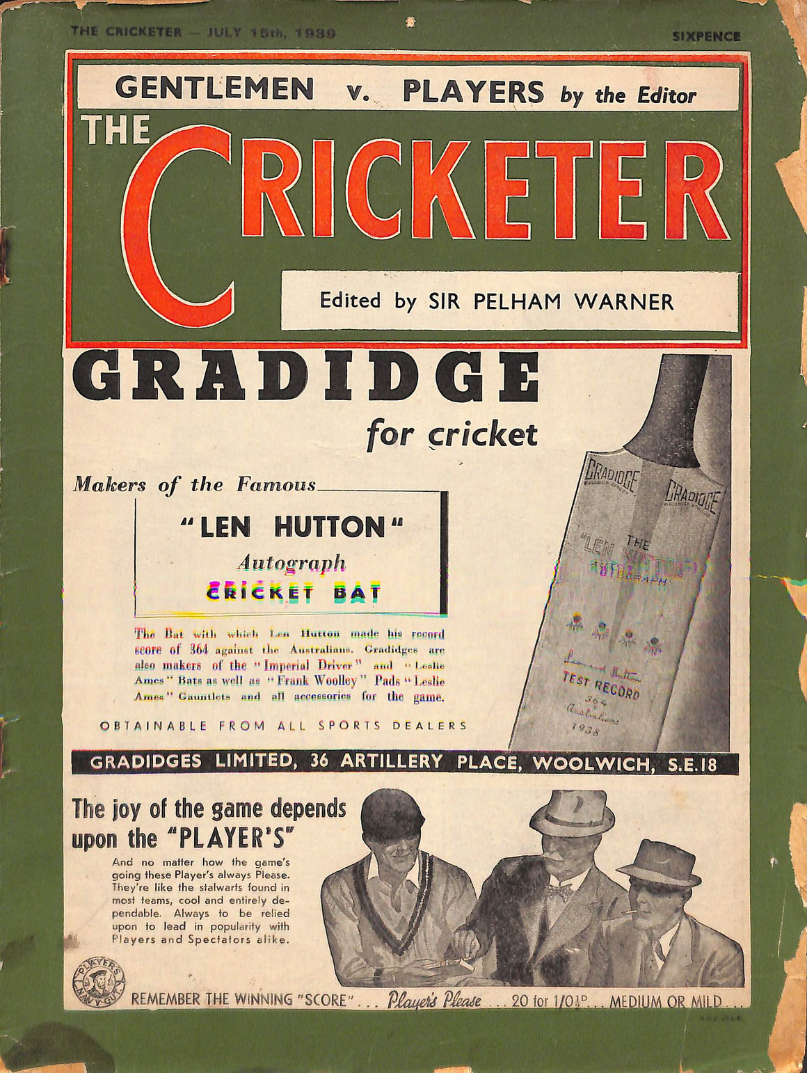 'The Cricketer - July 15th, 1939'