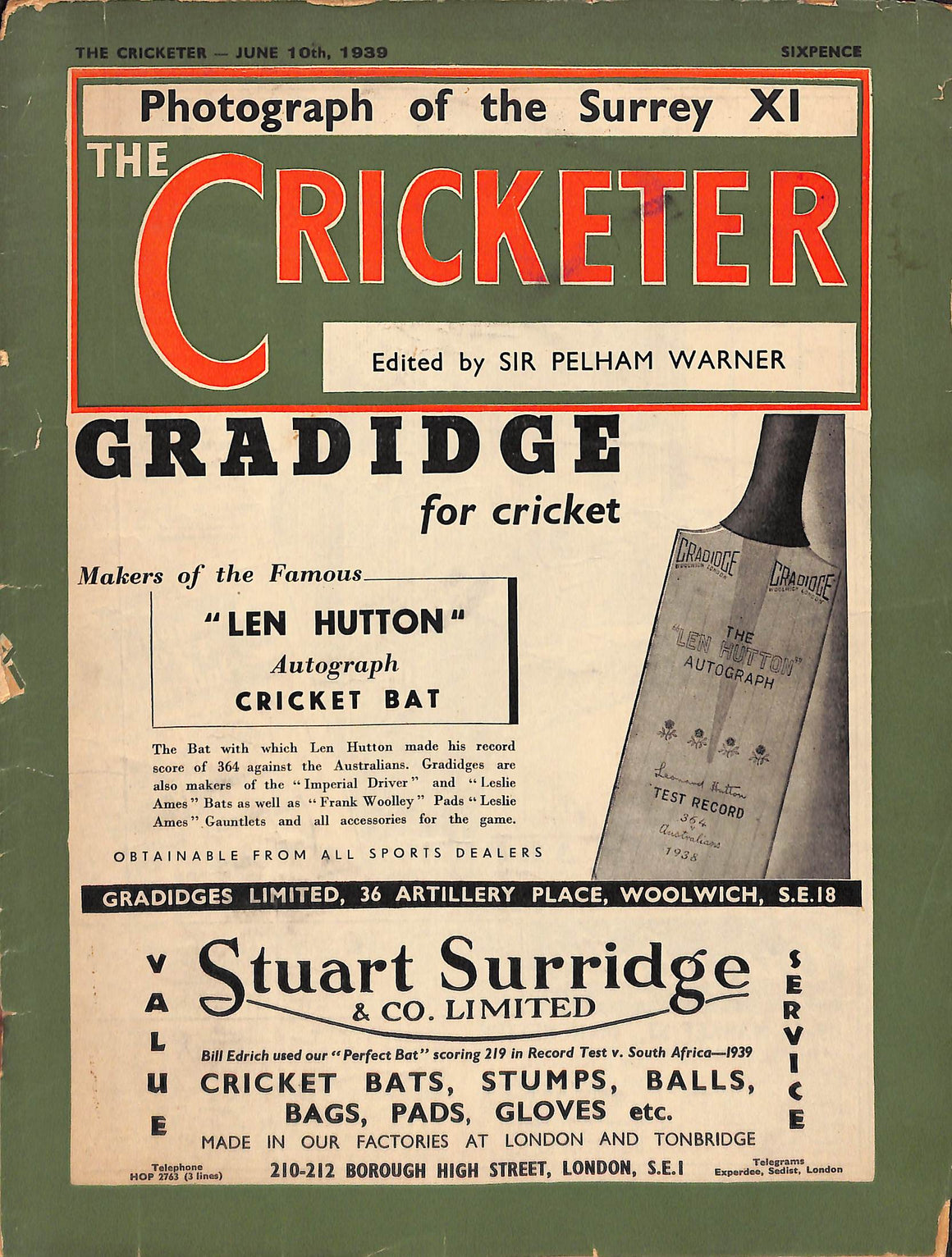 'The Cricketer - June 10th, 1939'