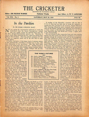'The Cricketer - May 28, 1938: Pages 129-160'