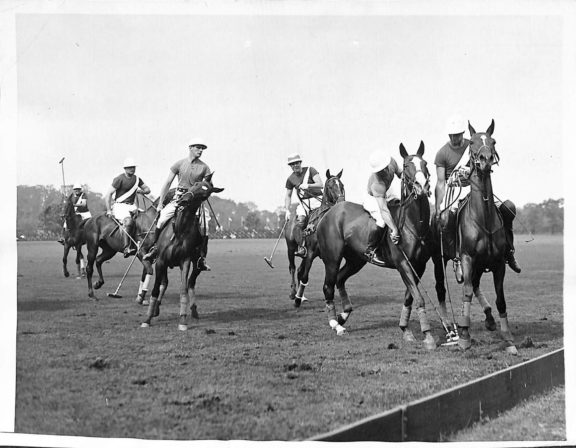 National Polo Tournament at Bostwick Field Westbury, Long Island 1935 B&W Photo