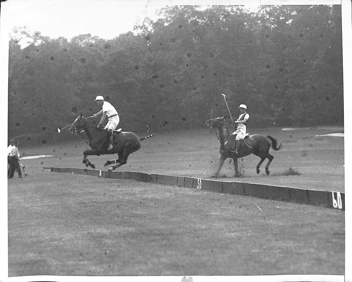 'Tommy Hitchcock Clears The Hurdle at Piping Rock Club' 1930 B&W Photo