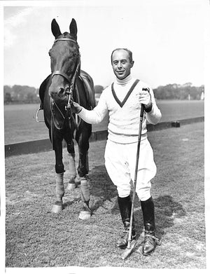 Seymour H. Knox Polo Player in The National Open Polo Championship at Bostwick Field 1935 B&W Photo