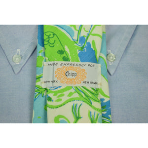 "Lilly Pulitzer x Chipp Blue/ Green 'Seagull' Cotton Tie" (SOLD)