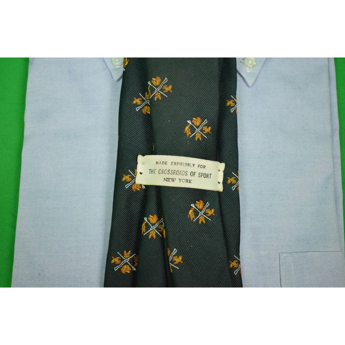"The Crossroads of Sport Hunter Green Poly Twill Tie" (SOLD)