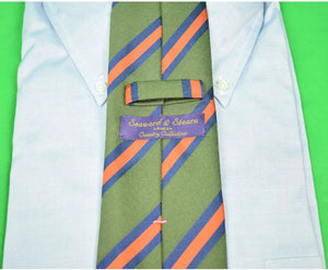 Seaward & Stearn English Regimental Stripe Wool/ Silk Tie