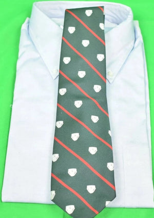 "Chipp 'Jock Strap' Dartmouth Green w/ Red Stripe Tie"