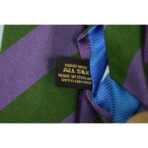 "The Andover Shop English Regimental Purple/ Green Stripe Silk Tie"