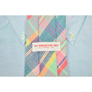 "J. Press The Burlington Knot Pastel Madras Plaid Tie" (NEW) (SOLD)