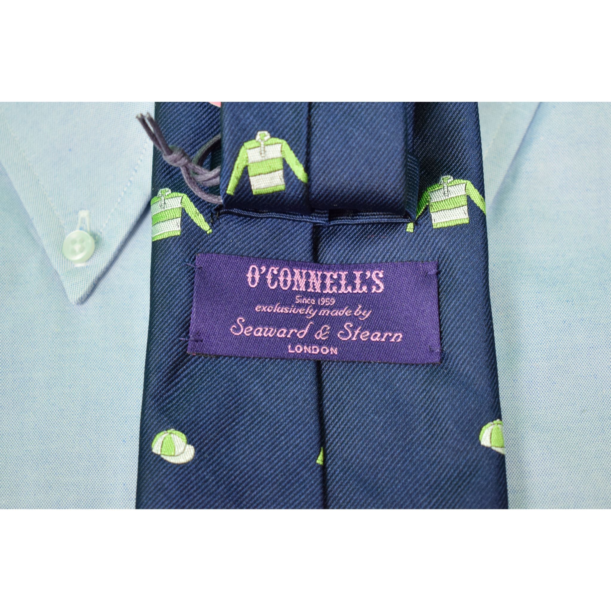 O'Connell's x Seaward & Stearn London Woven Navy Silk w/ Pink & Green O'Connell's x Seaward & Stearn London Woven Navy Silk w/ Pink & Green