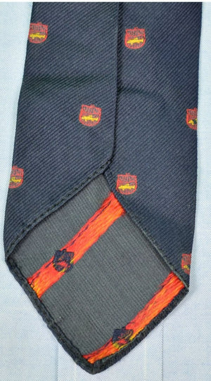 "Brooks Brothers x The Anglers' Club Of New York Navy Silk Logo Tie" (SOLD)