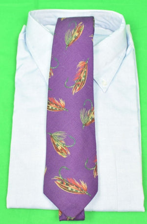 "Polo Ralph Lauren Wool Challis Trout Fly Purple Tie' (SOLD)