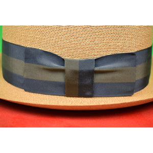 Chipp "Fleet Street" Panama Hat w/ Grosgrain Stripe Ribbon Band Sz: 7