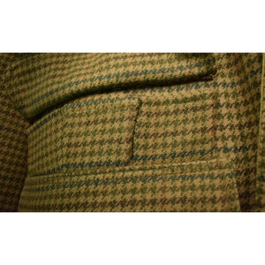 "Polo Ralph Lauren Olive Houndstooth Norfolk Field Coat w/ Corduroy Collar" Sz XL (SOLD)