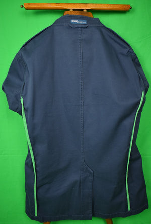 Polo Ralph Lauren Navy Cotton Blazer w/ 3 Emb Polo Players on Breast Pocket Sz: XL (SOLD)