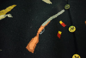 "Hand-Needlepoint Shooter/ Huntsman's Black Vest" Sz 42R (SOLD)