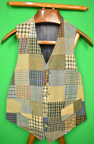 "The Andover Shop c1991 Patch Panel Cashmere Tweed Waistcoat" Sz 38R