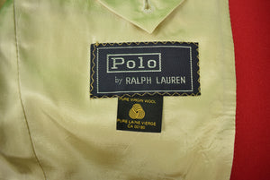 Polo Ralph Lauren M.F.H. Red Doeskin Flannel Blazer Sz: 39 R