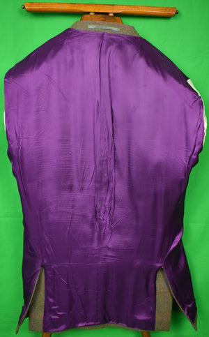 Magee of Ireland Olive Tweed w/ Purple Windowpane Jacket Sz: 46L