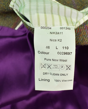 Magee of Ireland Olive Tweed w/ Purple Windowpane Jacket Sz: 46L