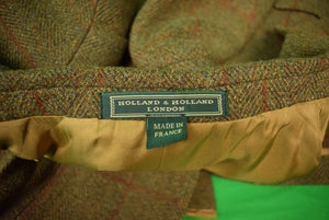 "Holland & Holland Windowpane/ Herringbone Tweed Shooting Jacket" Sz: 42R (New w/ H&H Tags) (SOLD)